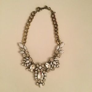 Crystal bib statement necklace